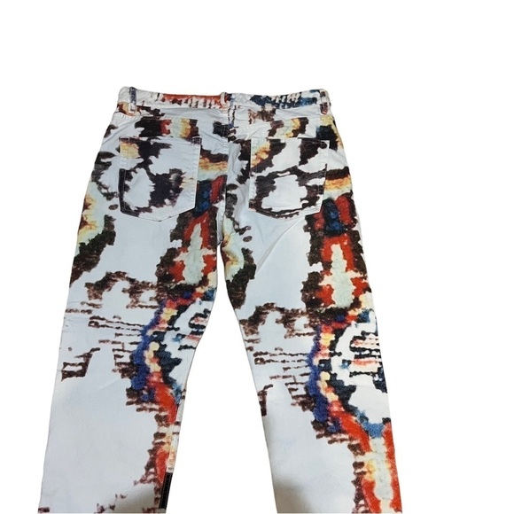 Isabel Marant Etoile Reilly Printed Slim Jeans White/Multicolored Sz 42 - Picture 5 of 12